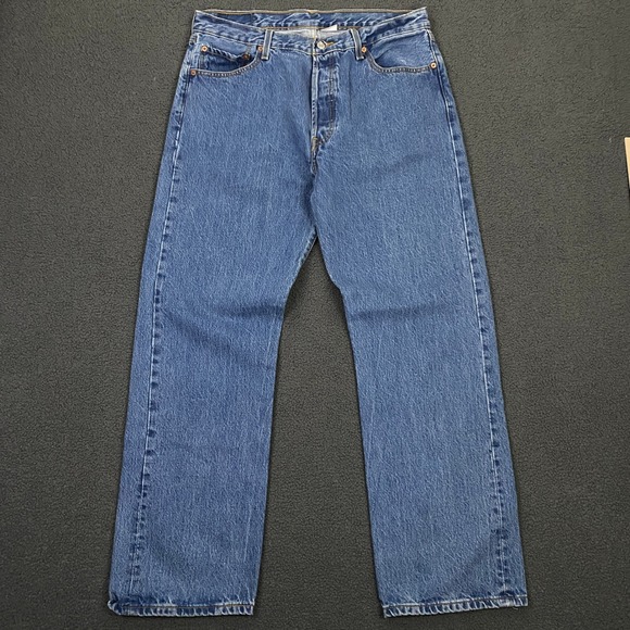 Levi's Other - Vintage Y2K Levis 501 Jeans FITS 34x32 Blue Button Fly Classic Denim Red Tab